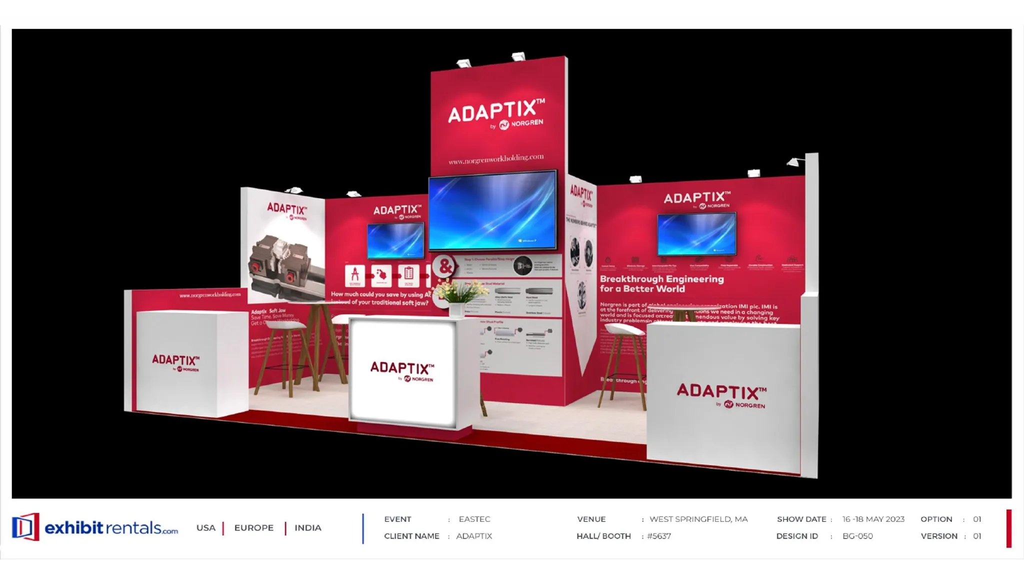 10x20 Inline booth design by Exhibit-Rentals